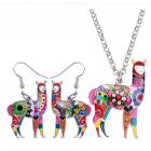 Alpaca Necklace - Floral Design - Model - Multicolour